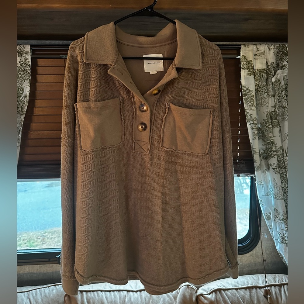 American Eagle oversized quarter button sweater - Women’s M